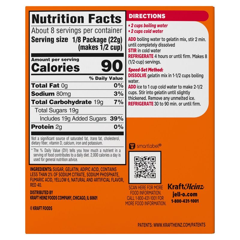 Jell-O Orange Gelatin Dessert Family Size, 6 oz