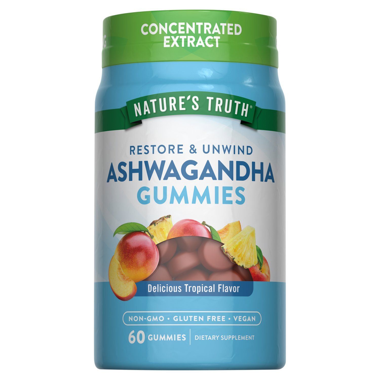 Nature's Truth Restore &amp; Unwind Ashwagandha Gummies Dietary Supplement, 60 count