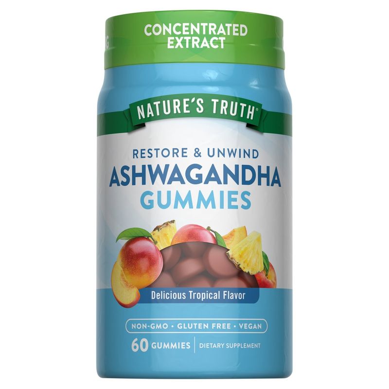 Nature's Truth Restore &amp; Unwind Ashwagandha Gummies Dietary Supplement, 60 count