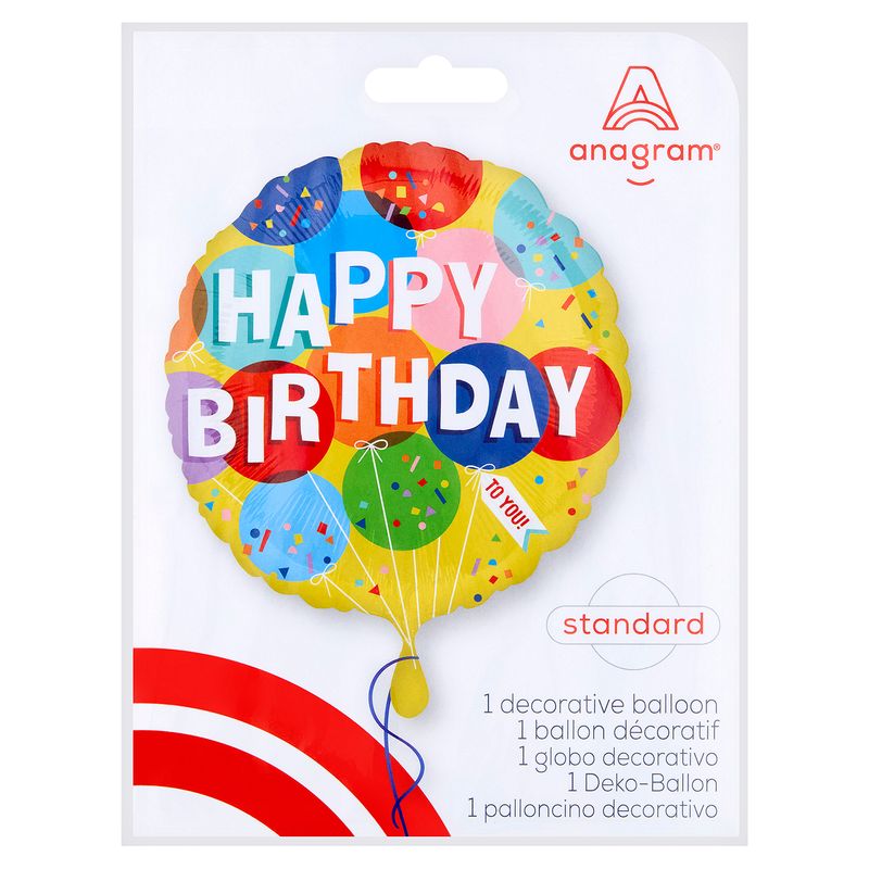 Happy Birthday To You Standard Round Decorative Balloon, 17in, 1 count