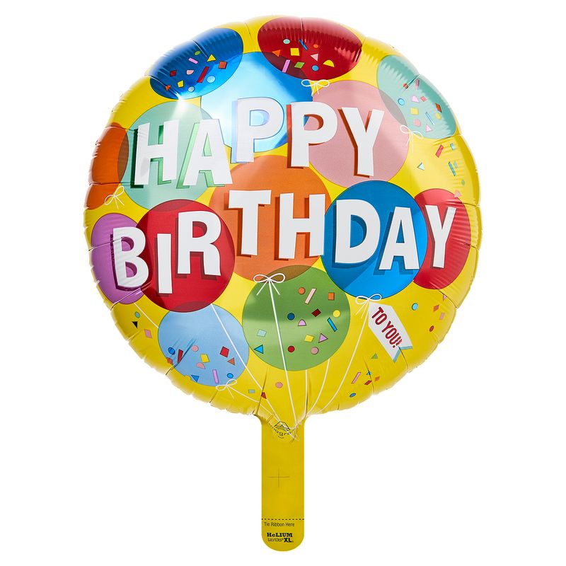Happy Birthday To You Standard Round Decorative Balloon, 17in, 1 count