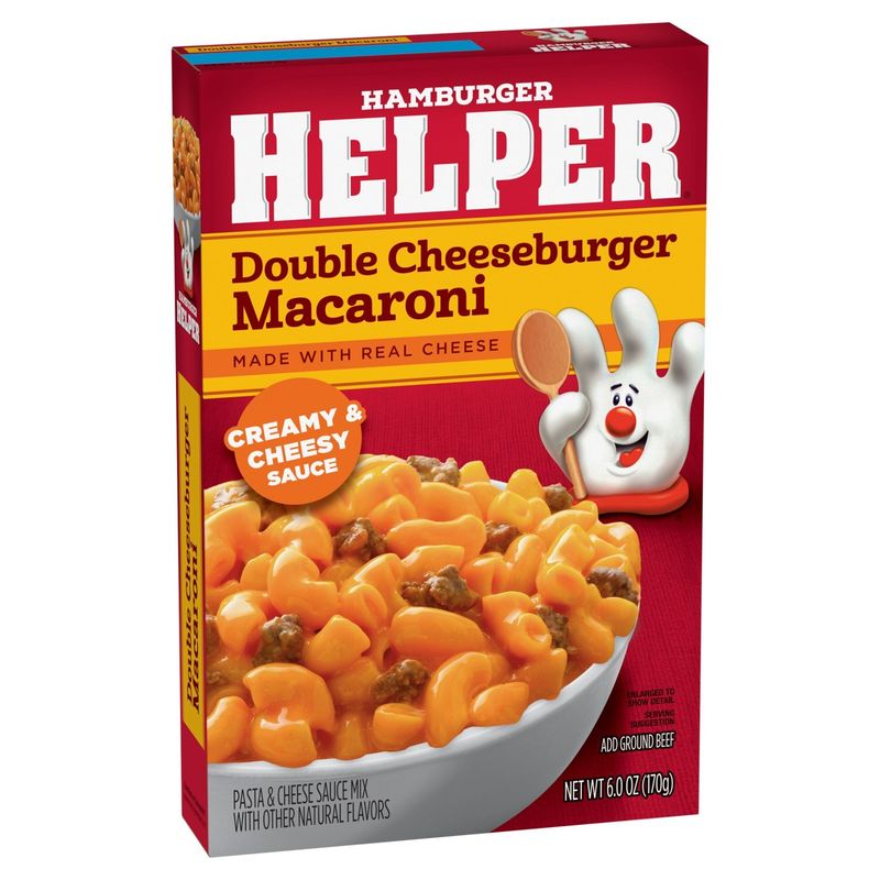 Hamburger Helper Double Cheeseburger Macaroni Pasta &amp; Cheese Sauce Mix, 6.0 oz