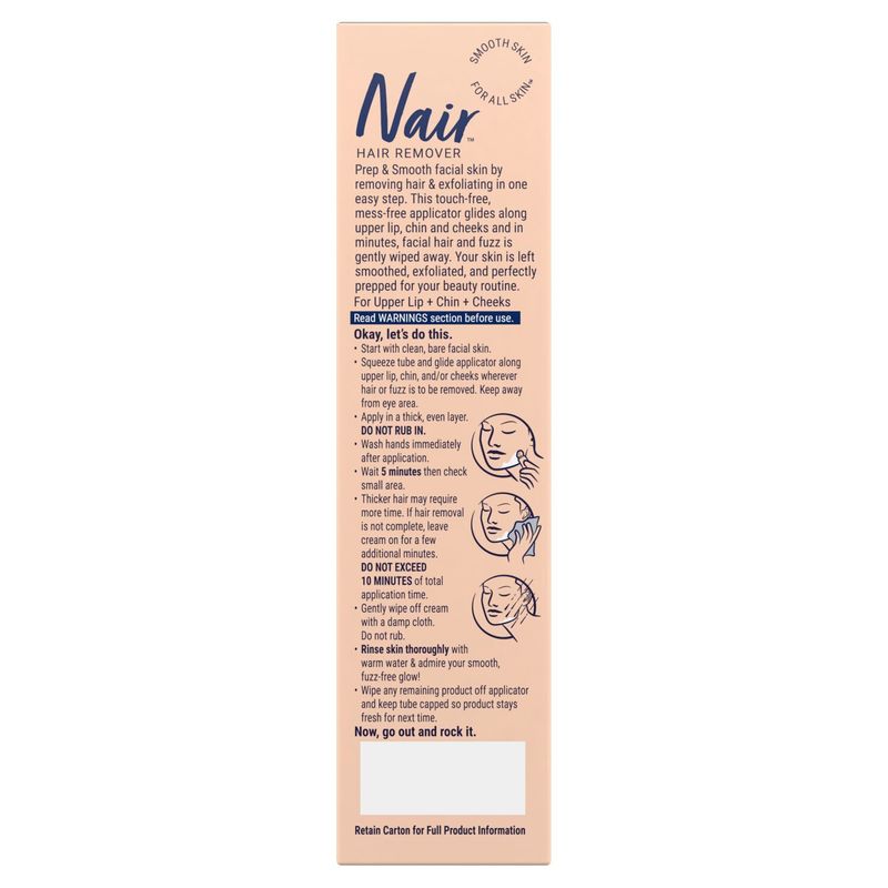 Nair Prep &amp; Smooth Face Hair Remover, 1.76 oz