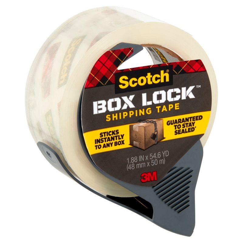 Scotch Box Lock Shipping Tape, 1.88 in x 54.6 yd