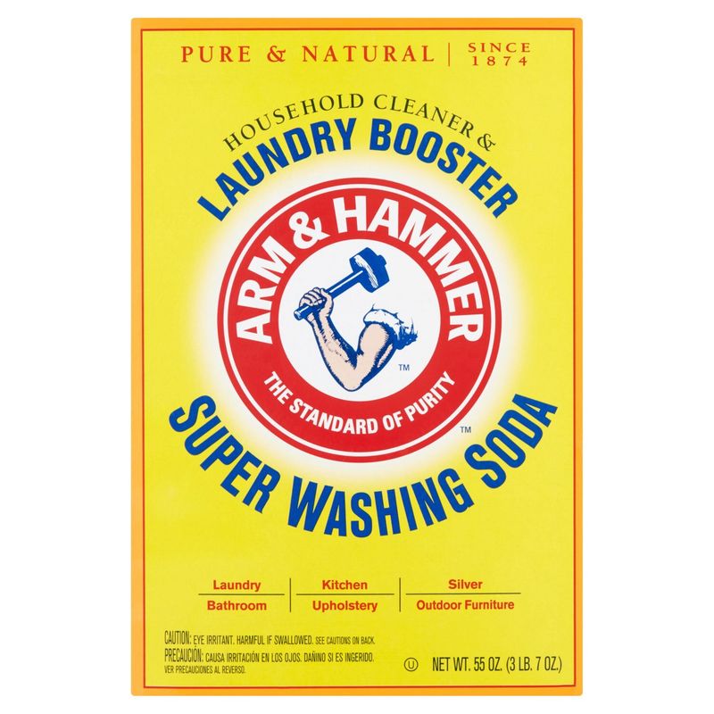 Arm &amp; Hammer Household Cleaner &amp; Laundry Booster Super Washing Soda, 55 oz