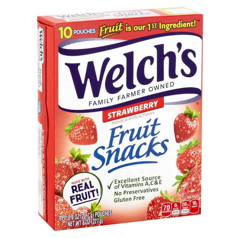 Welch's Strawberry Fruit Snacks, 0.8 oz, 10 count