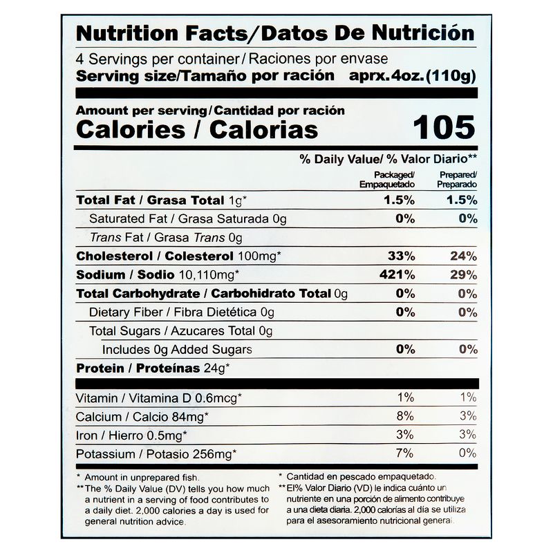 Tropical Boned Salted Pollock, 12 oz