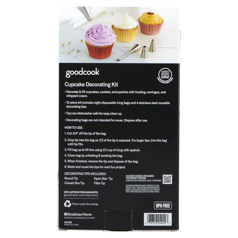 Goodcook Everyday Cupcake Decorating Kit, 12 count