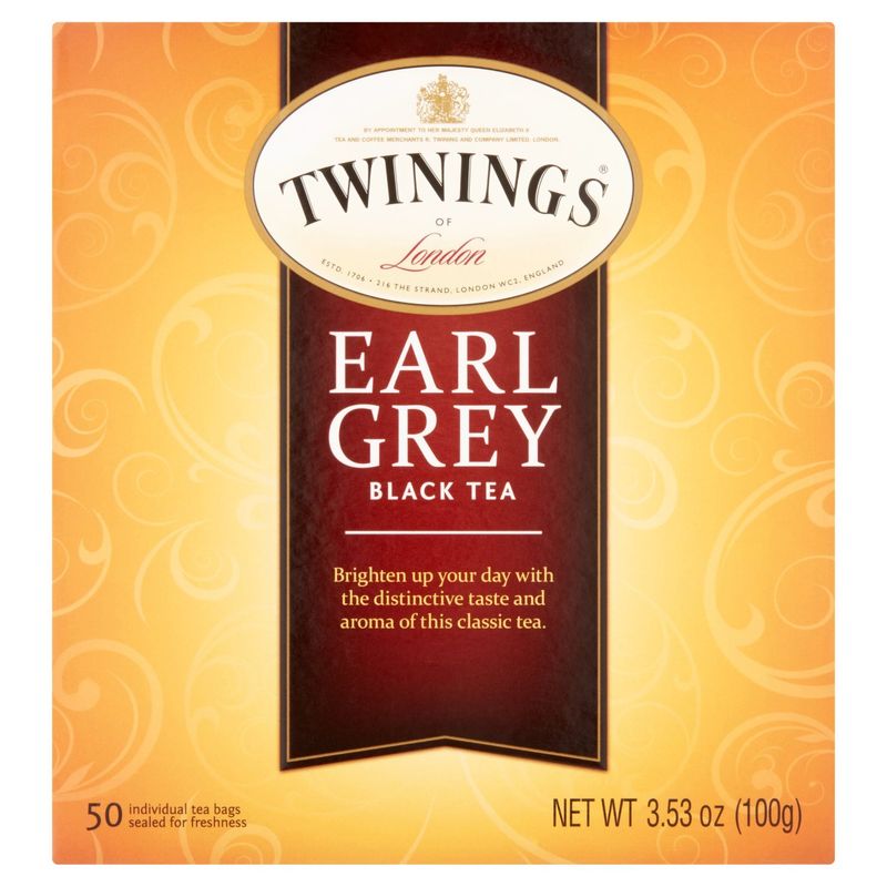Twinings Earl Grey Flavoured Black Tea Bags, 50 count, 3.53 oz