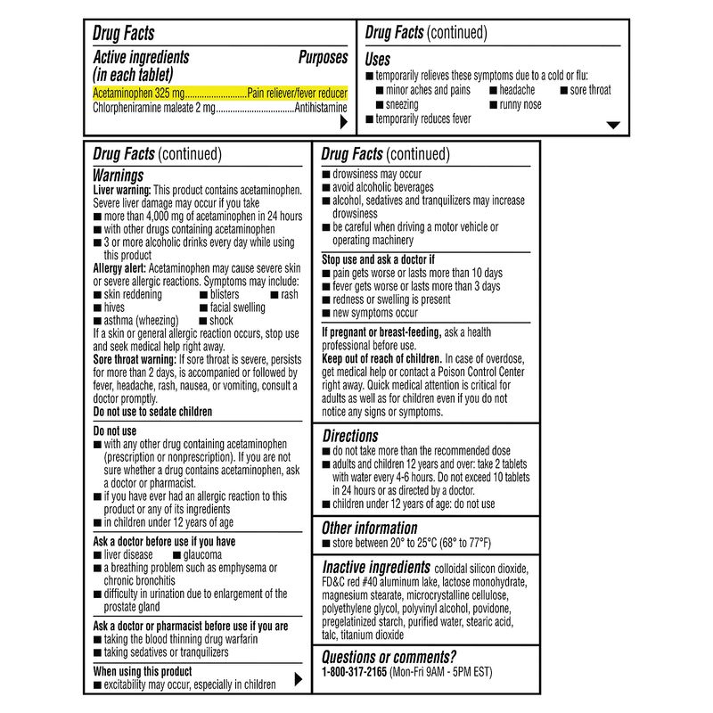 Coricidin HBP Cold &amp; Flu Tablets, 20 count