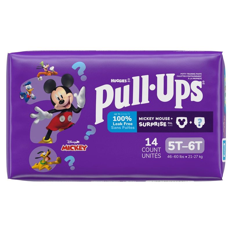Huggies Pull-Ups Disney Jr. Mickey Potty Training Pants, Size 5T-6T, 40-60 lbs, 14 count