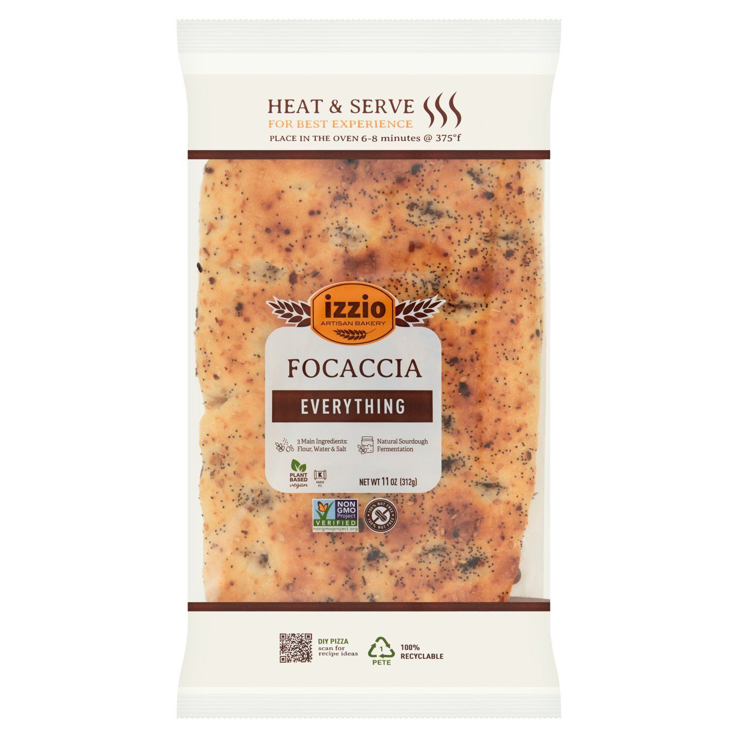 Izzio Artisan Bakery Everything Focaccia, 11 oz