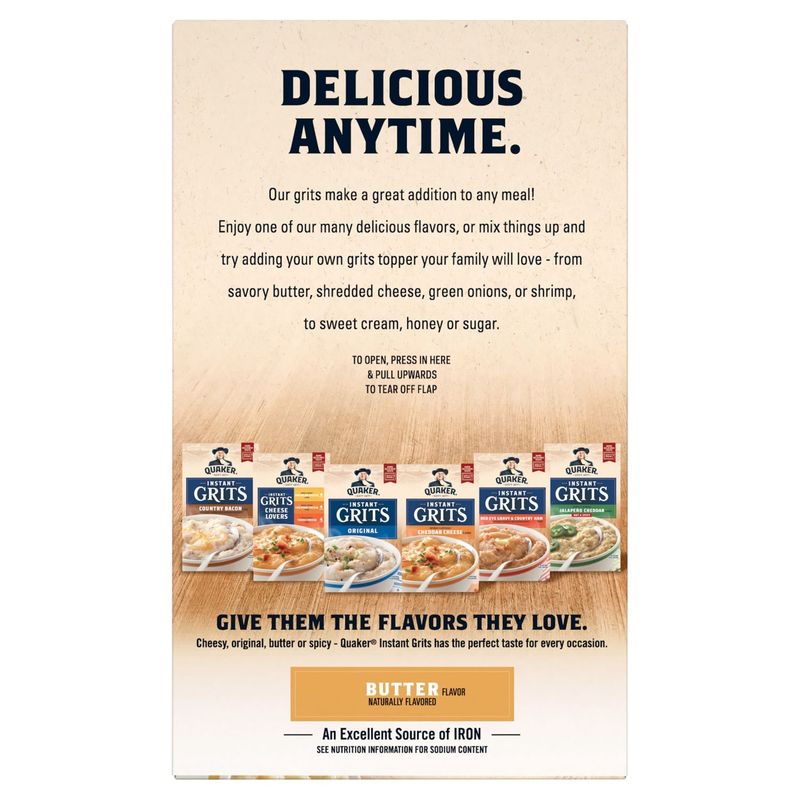 Quaker Butter Flavor Instant Grits, 0.98 oz, 10 count