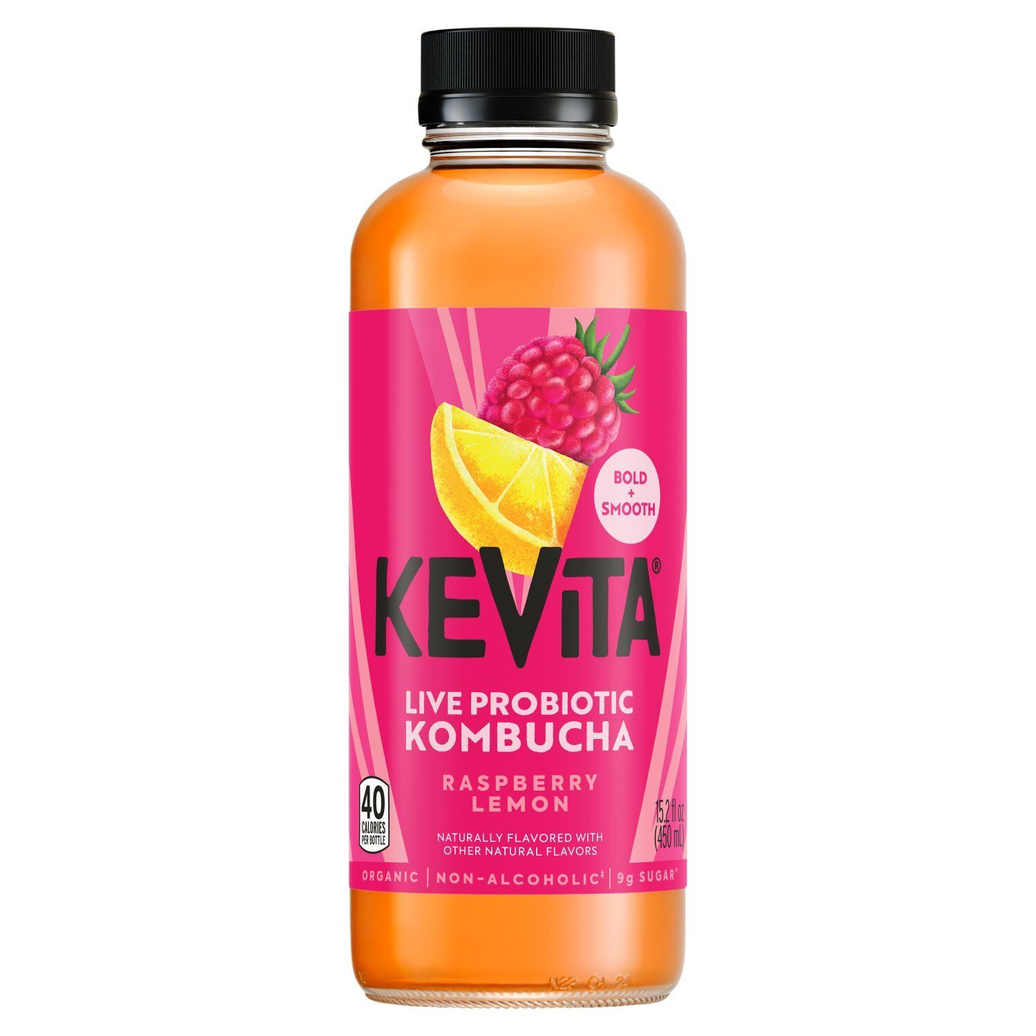 KeVita Raspberry Lemon Live Probiotic Kombucha, 15.2 fl oz