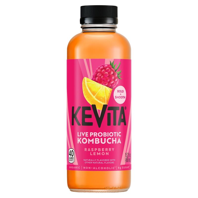 KeVita Raspberry Lemon Live Probiotic Kombucha, 15.2 fl oz