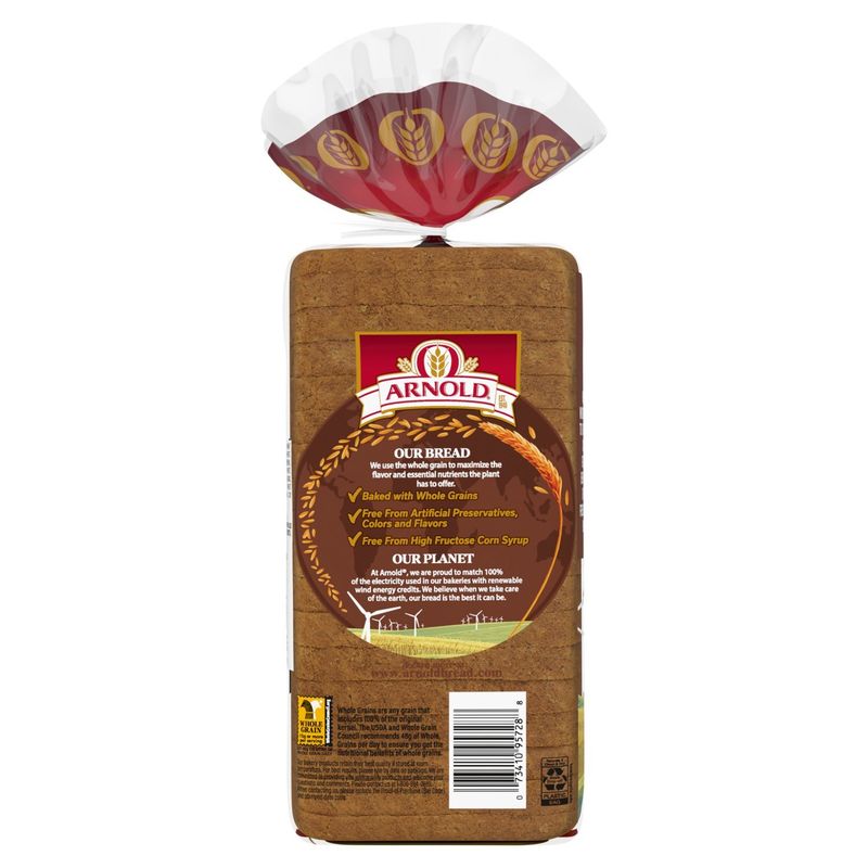 Arnold Small Slice Whole Grains 100% Whole Wheat Bread, 1 lb 2 oz