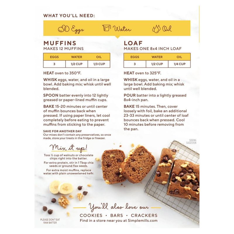 Simple Mills Almond Flour Banana Muffin &amp; Bread Baking Mix, 9.0 oz