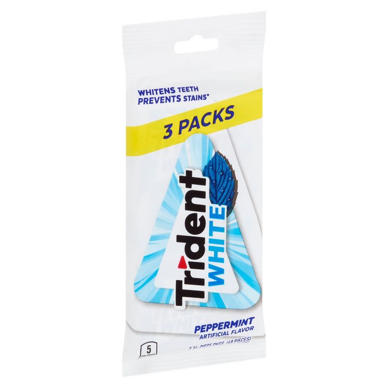 Trident White Peppermint Sugar Free Gum, 48 count