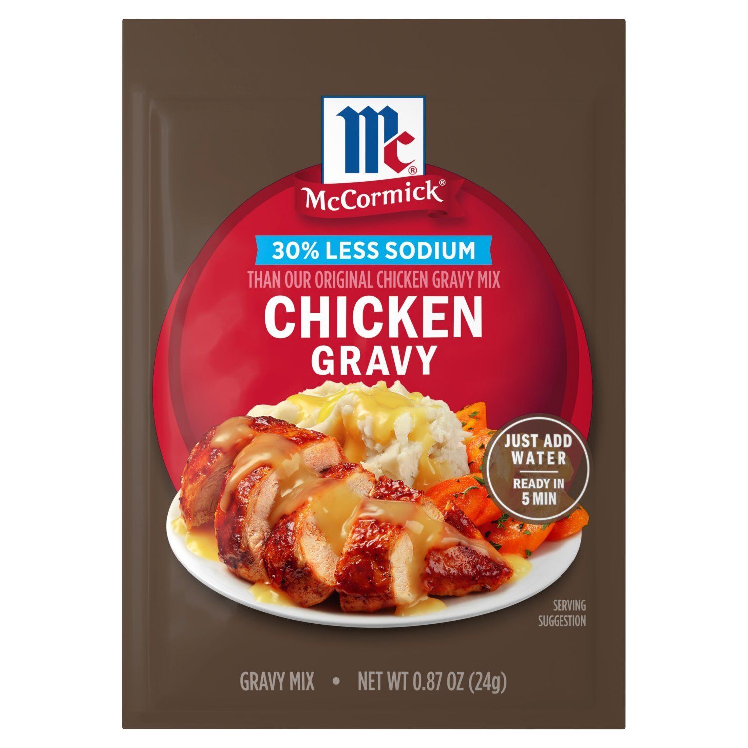McCormick 30% Less Sodium Chicken Gravy Mix, 0.87 oz