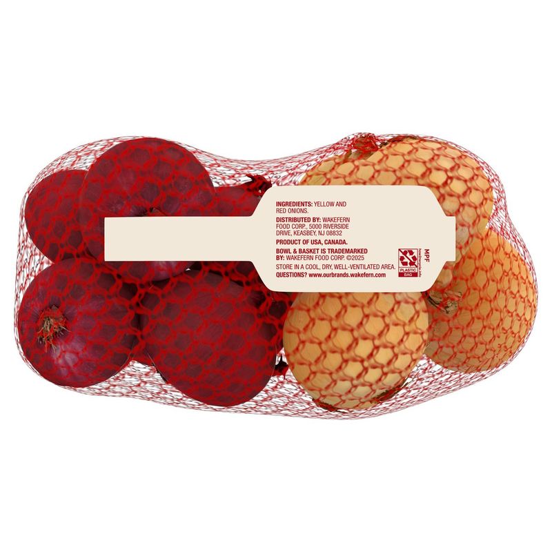 Bowl &amp; Basket Yellow &amp; Red Onions, 5 lb bag