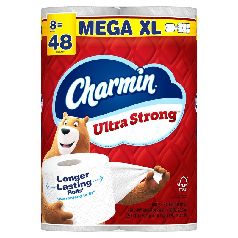Charmin Ultra Strong Toilet Paper, 8 Mega XL Rolls