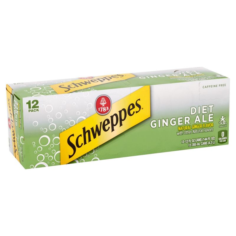 Schweppes Diet Ginger Ale, 12 fl oz, 12 count