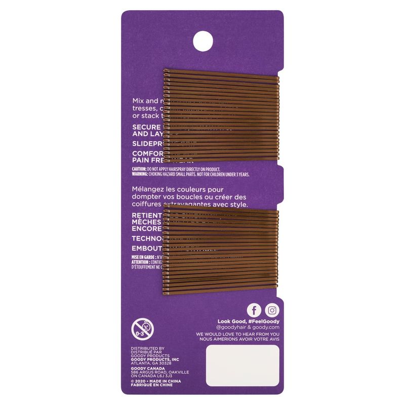 Goody Bobby Pins Brown, 45 count