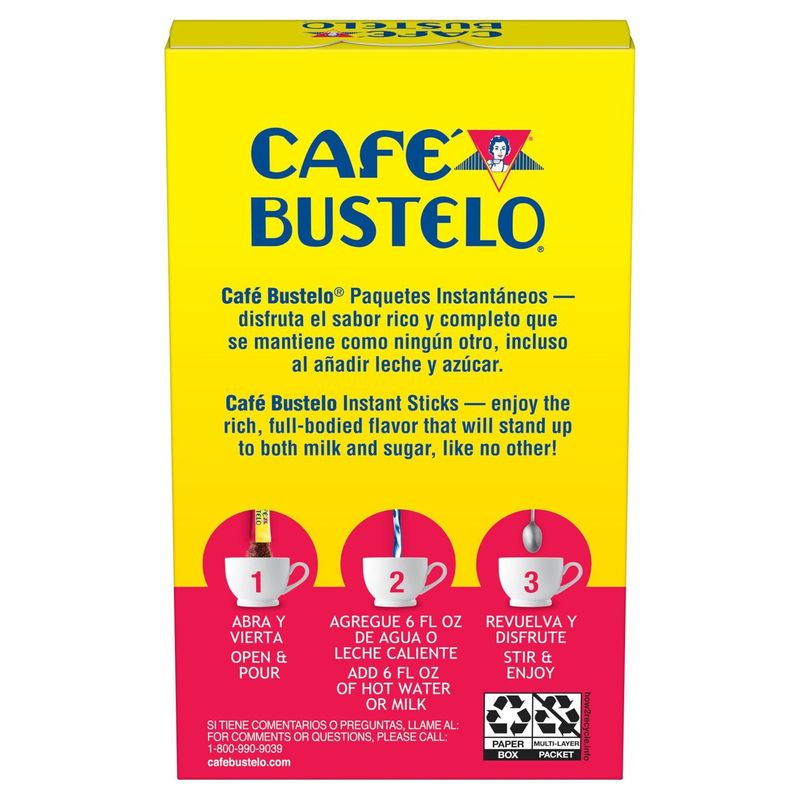 Café Bustelo Espresso Instant Coffee, 0.09 oz, 6 count