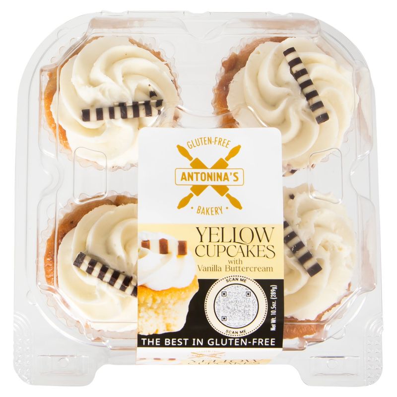Antonina's Gluten-Free Yellow Cupcakes with Vanilla Buttercream, 10.5 oz