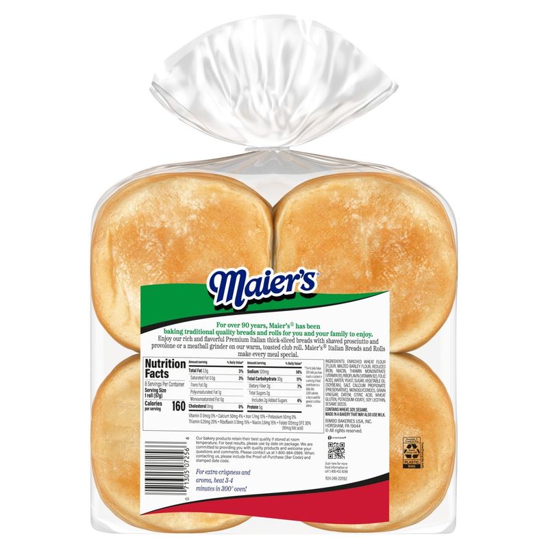 Maier's Premium Italian Kaiser Rolls, 8 count, 1 lb