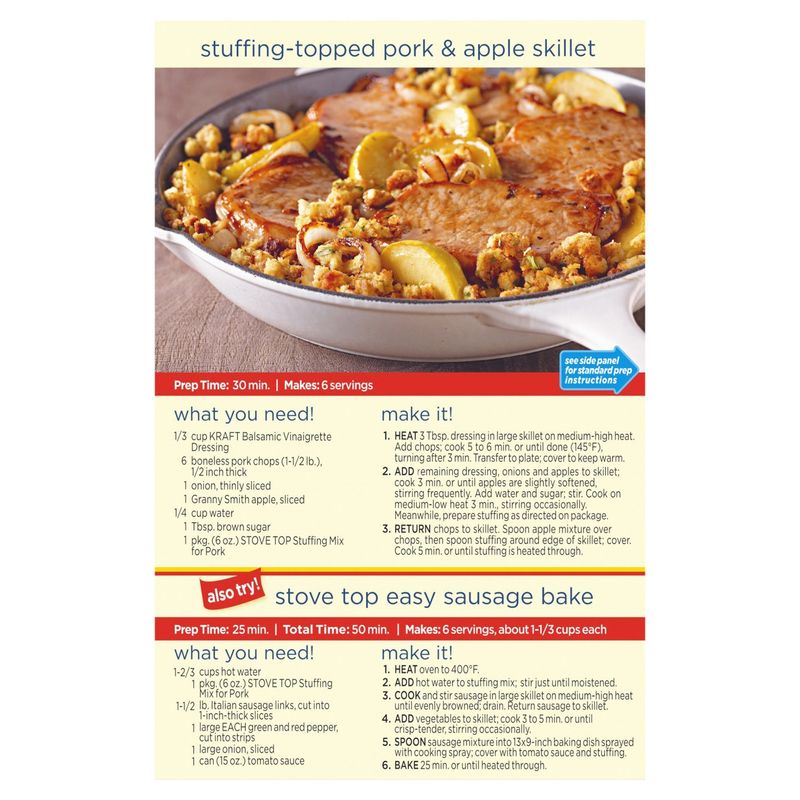 Stove Top Stuffing Mix for Pork, 6 oz