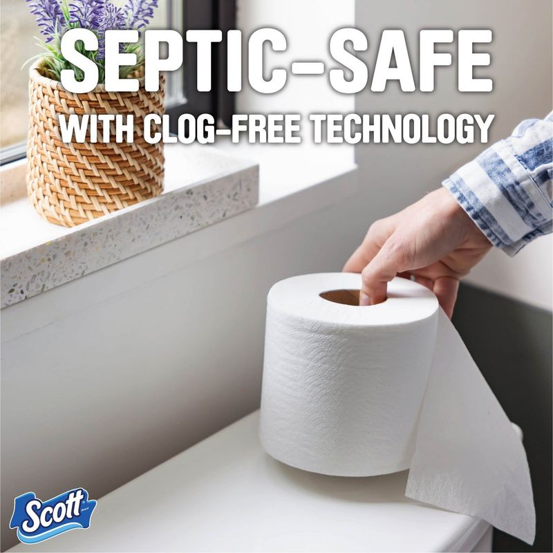 Scott 1000 Long Lasting Unscented Bathroom Tissue, one-ply, 4 count