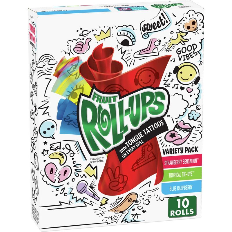 Fruit Roll-Ups Fruit Flavored Snacks Variety Pack, 0.5 oz, 10 count
