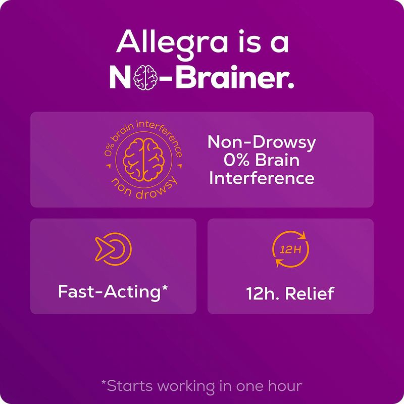 Allegra 12Hr Non-Drowsy Indoor / Outdoor Allergy Relief Tablets, 24 count