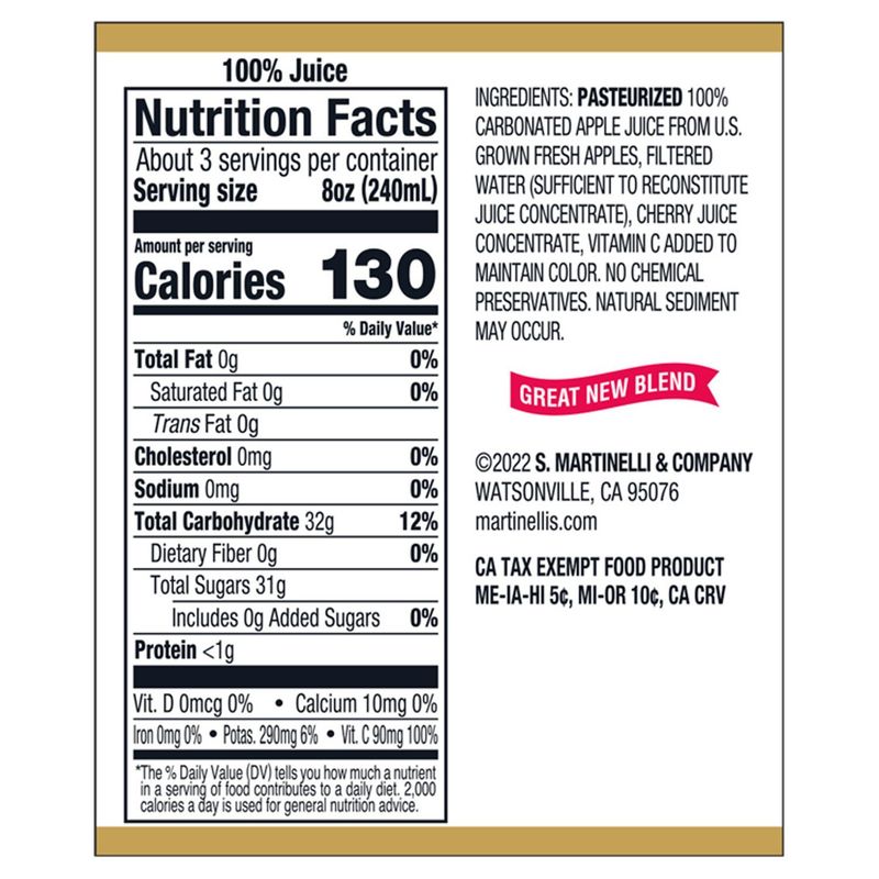 Martinelli's Gold Medal Sparkling Blush, 25.4 fl oz, 12 count