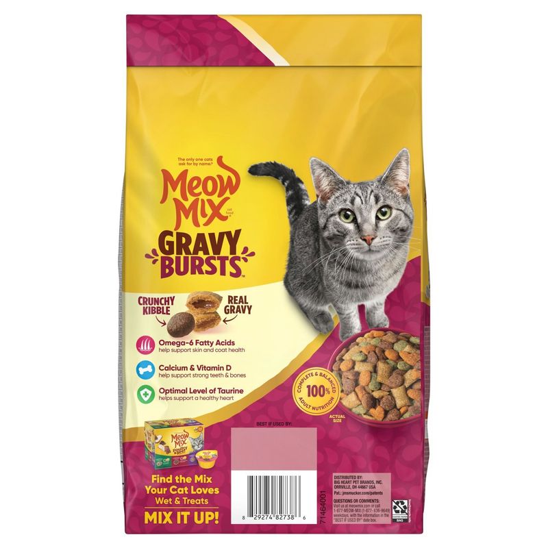 Meow Mix Gravy Bursts Complete Adult Cat Food, 48 oz