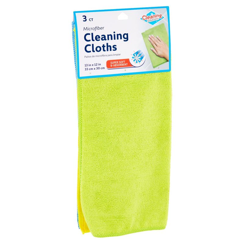 Cleaning Solutions Microfiber Cleaning Cloths, 3 count
