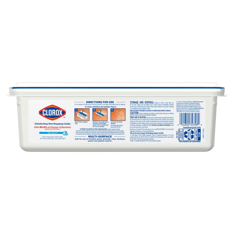Clorox Rain Clean Disinfecting Wet Mopping Cloths, 24 count, 2 lb 10.9 oz