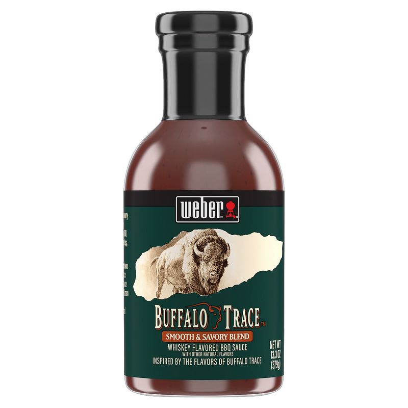 Weber Buffalo Trace Smooth &amp; Savory Blend Whiskey Flavored BBQ Sauce, 13.3 oz