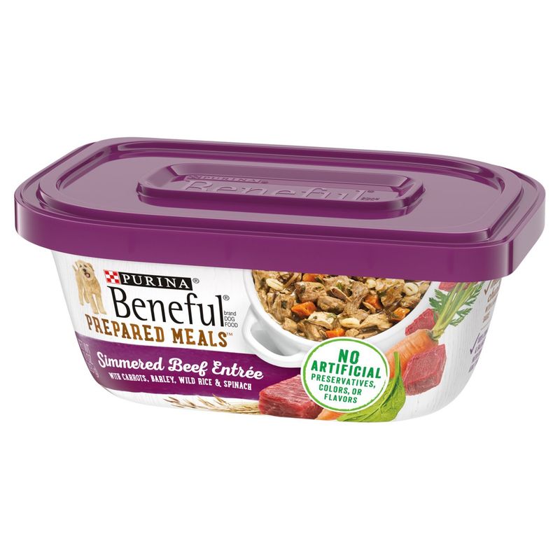 Purina Beneful Prepared Meals Simmered Beef Entrée Dog Food, 10 oz