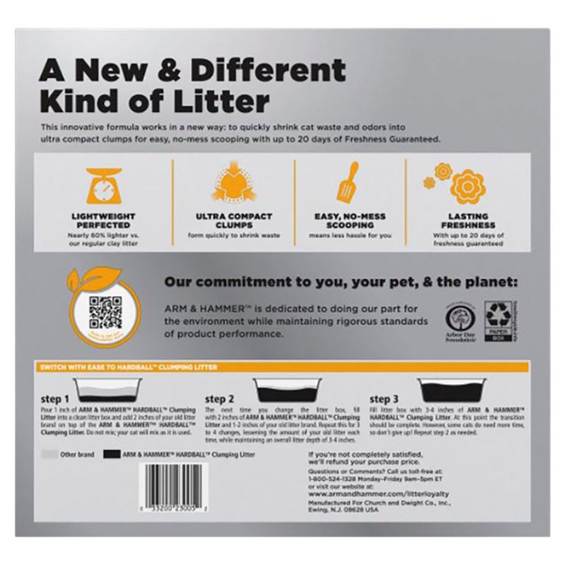 Arm &amp; Hammer HardBall Lightweight Perfected Multi - Cat Clumping Litter, 7 lbs