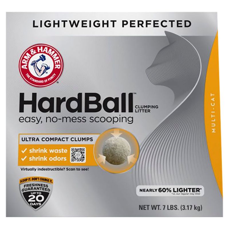 Arm &amp; Hammer HardBall Lightweight Perfected Multi - Cat Clumping Litter, 7 lbs