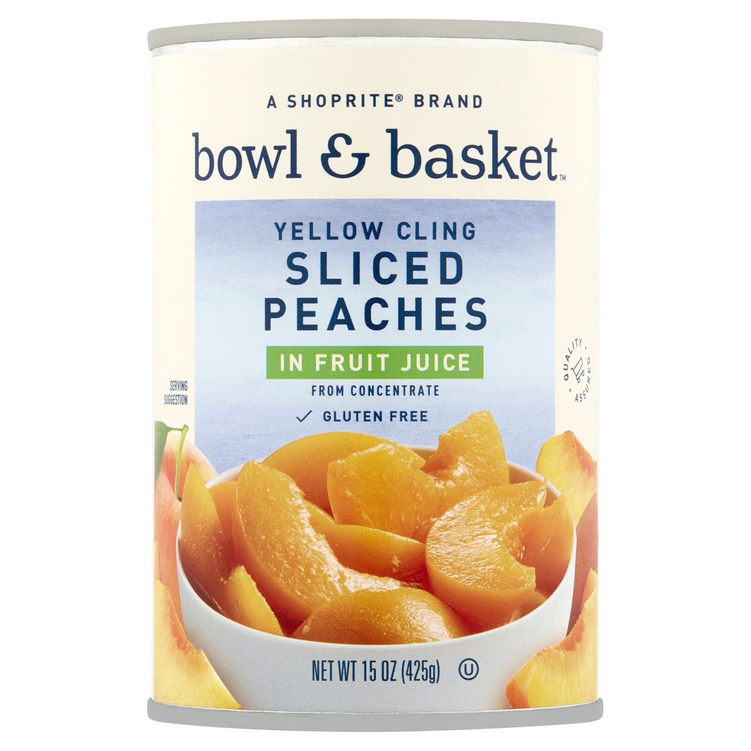 Bowl &amp; Basket Yellow Cling Sliced Peaches in Fruit Juice, 15 oz