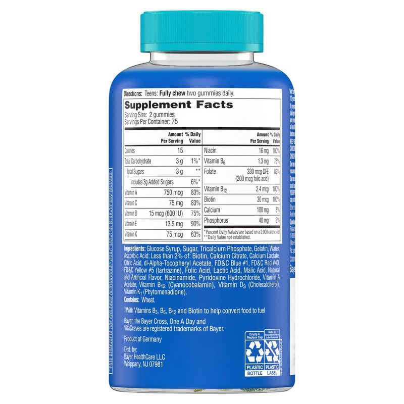 One A Day VitaCraves for Him Teen Multivitamin/Multimineral Supplement, 150 count