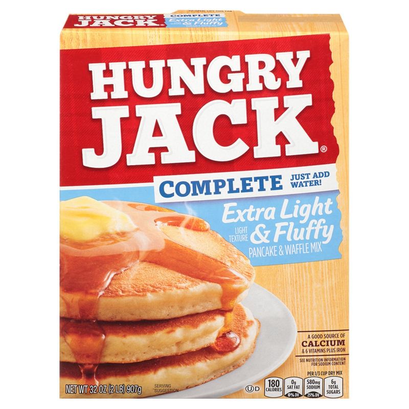 Hungry Jack Complete Extra Light &amp; Fluffy Pancake &amp; Waffle Mix, 32 oz