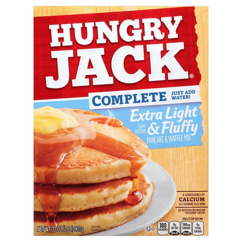 Hungry Jack Complete Extra Light &amp; Fluffy Pancake &amp; Waffle Mix, 32 oz