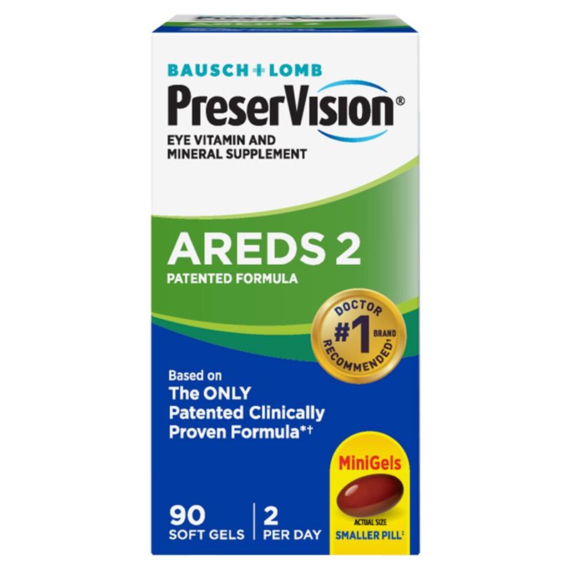 Bausch + Lomb PreserVision AREDS 2 Patented Formula Eye Vitamin and Mineral Supplement, 90 count