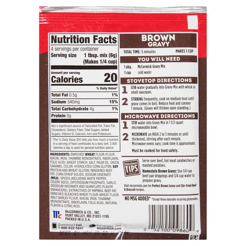 McCormick Brown Gravy Mix, 0.87 oz