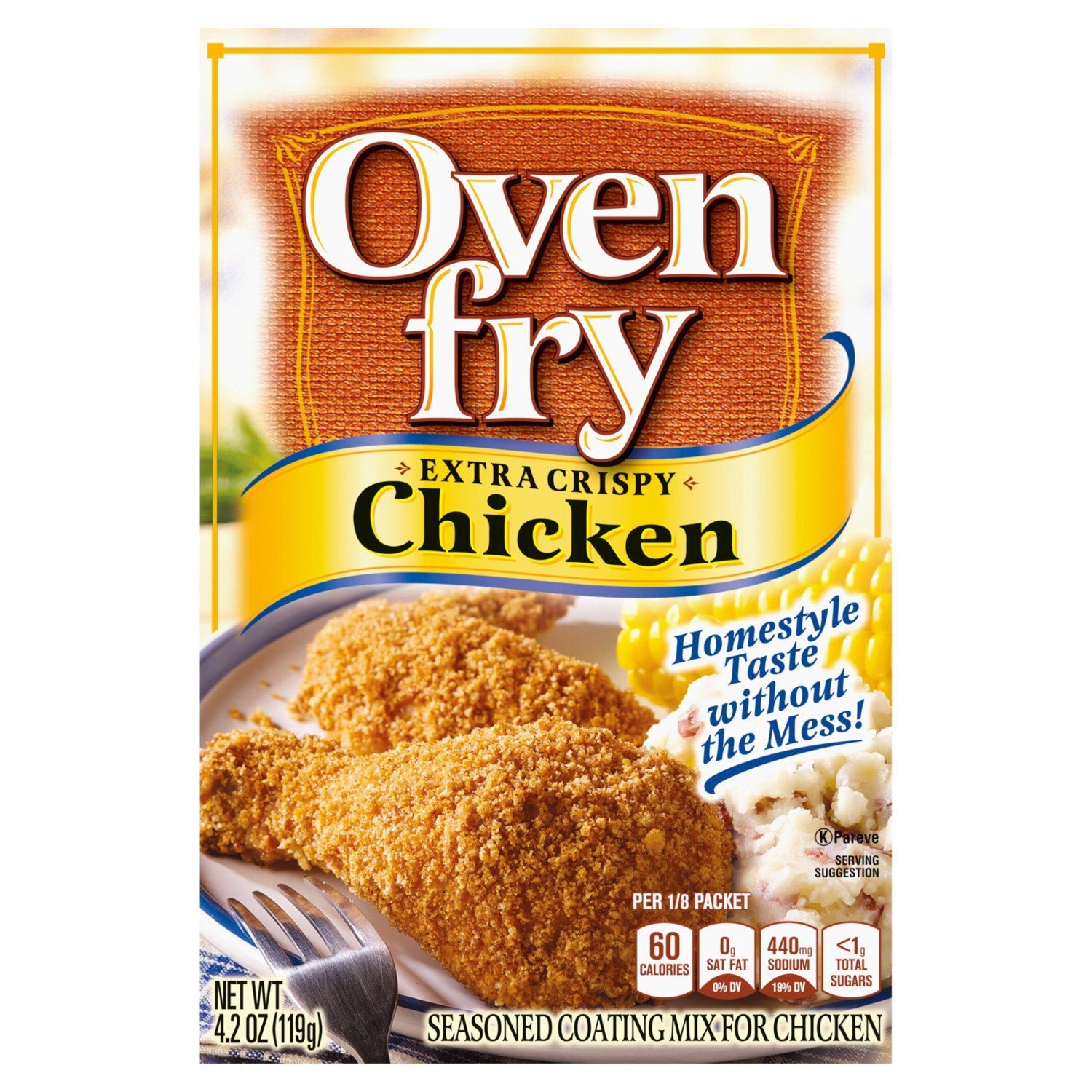 Oven Fry Extra Crispy Seasoned Coating Mix for Chicken, 4.2 oz