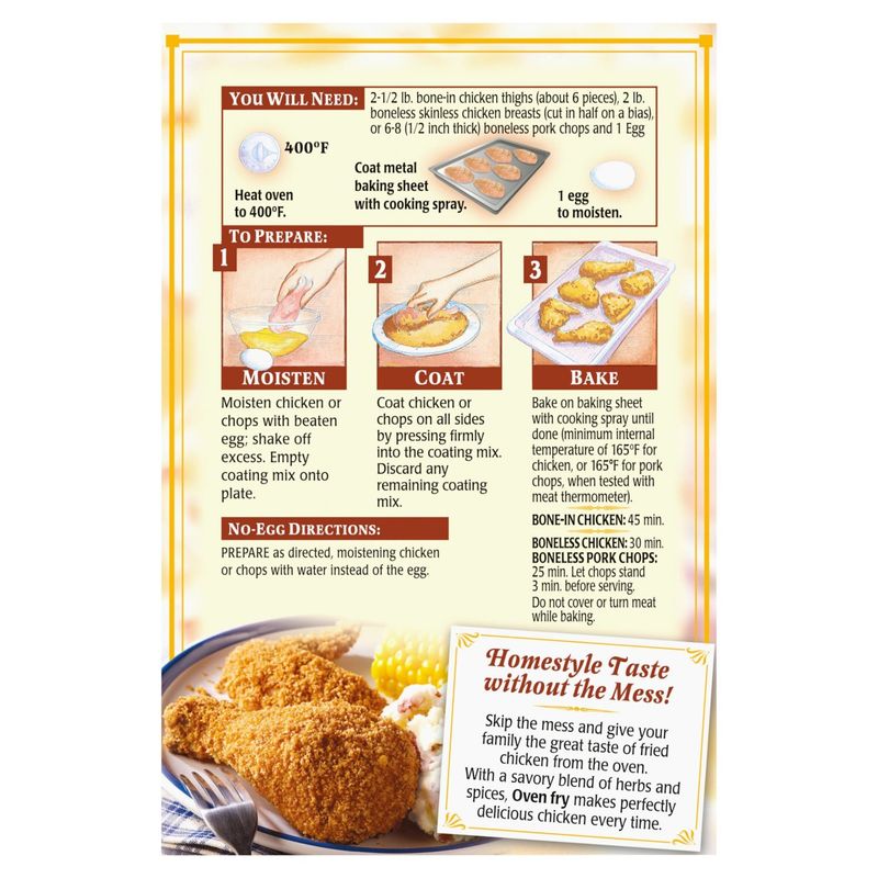 Oven Fry Extra Crispy Seasoned Coating Mix for Chicken, 4.2 oz